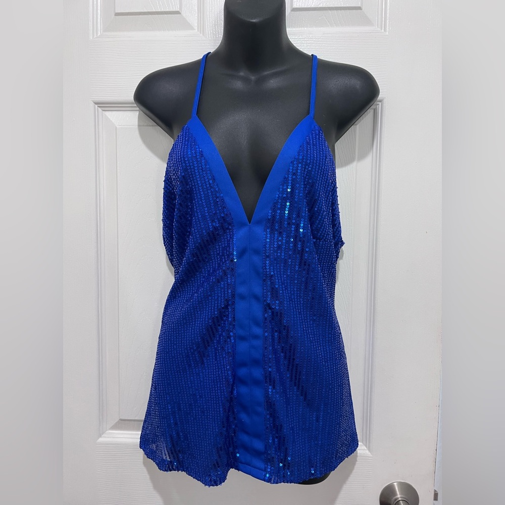 Spaghetti strap sequin top